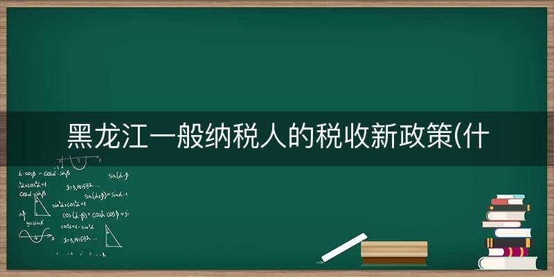 黑龙江一般纳税人的税收新政策(什么是一般纳税人)