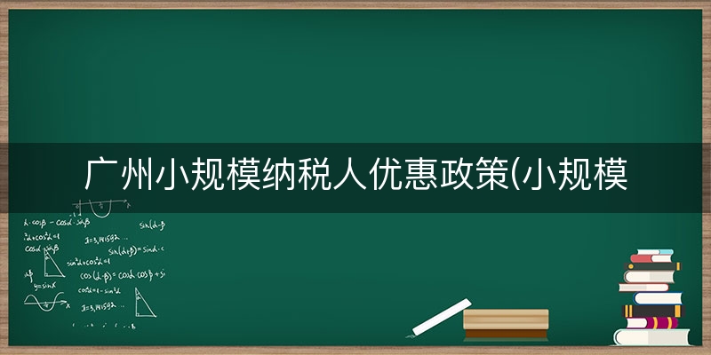 广州小规模纳税人优惠政策(小规模减免税优惠政策)