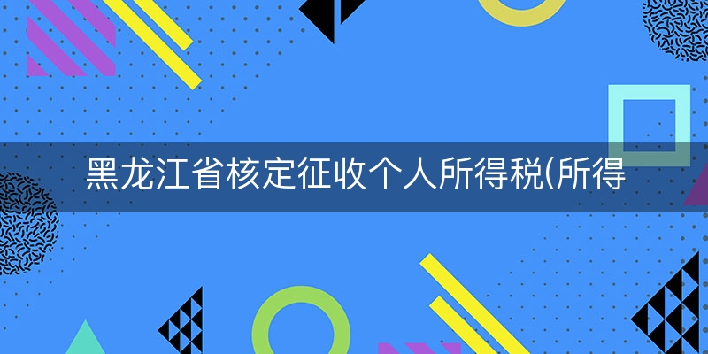 黑龙江省核定征收个人所得税(所得税核定征收的政策)